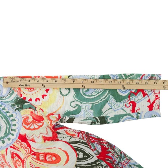 Chicos Floral Print Paisley Boho Top Womens 1 US M 3/4 Sleeve Scoop Neck Tunic - Picture 6 of 16